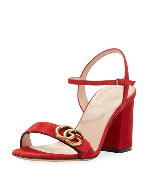 gucci red sandal heels|high heel gucci sandals women.